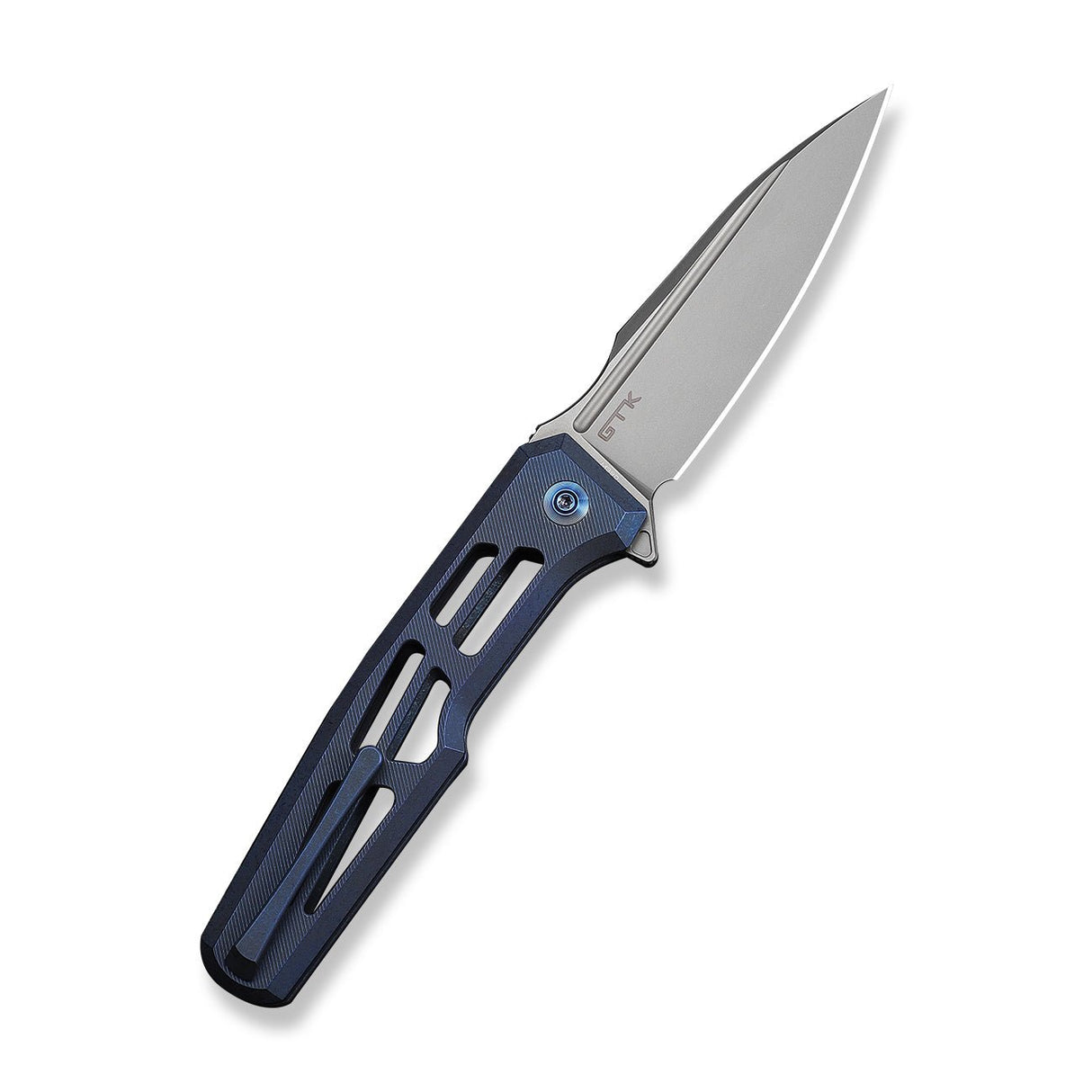 Dressytak | Blue Skeletonized Ti + Stonewashed M390