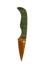 Karl Jr Deadhead Fixed | Green Micarta + Rose Gold PVD 14C28N