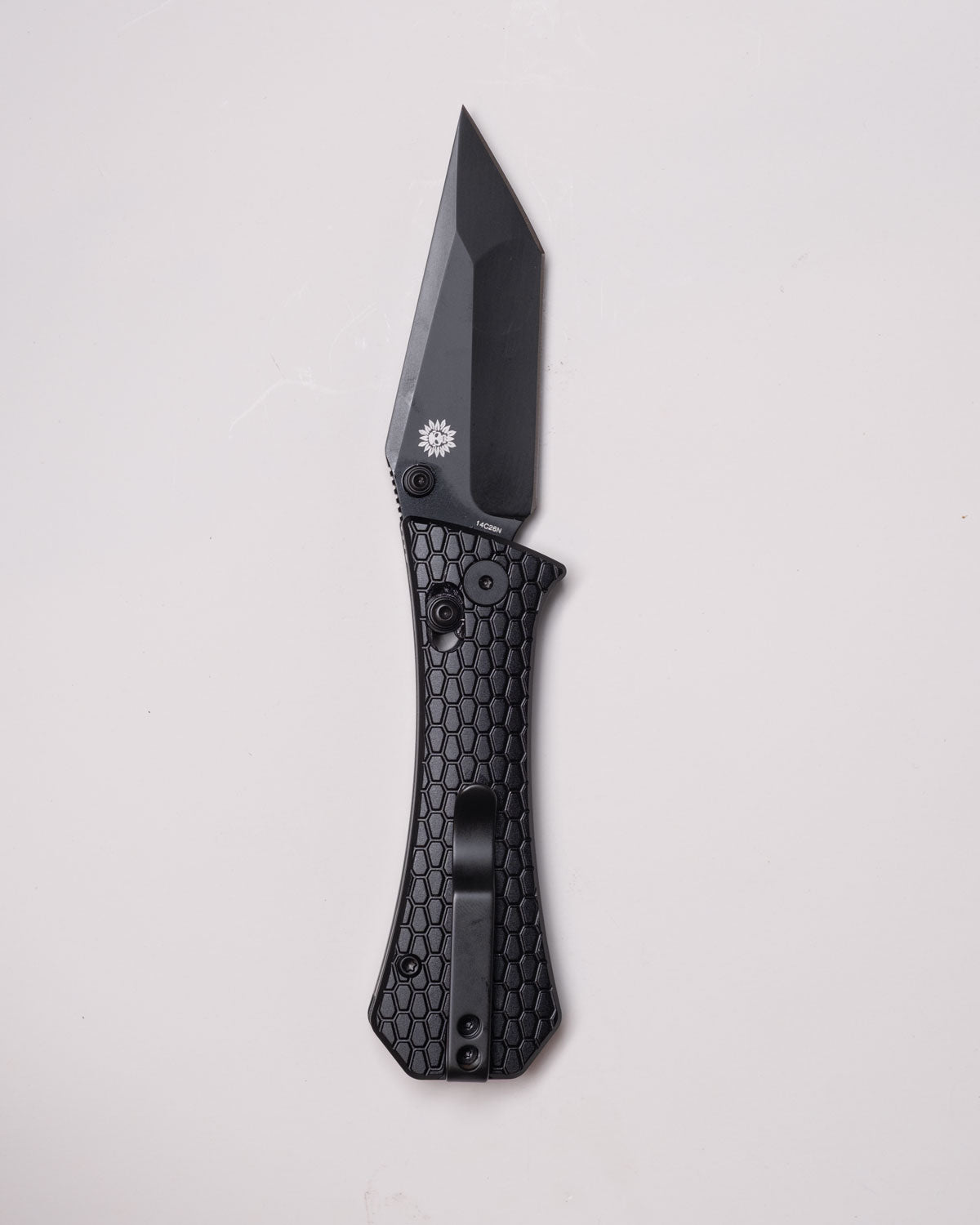 Coffin Tanto Deadhead Crossbar | Black Aluminium + Black PVD 14C28N