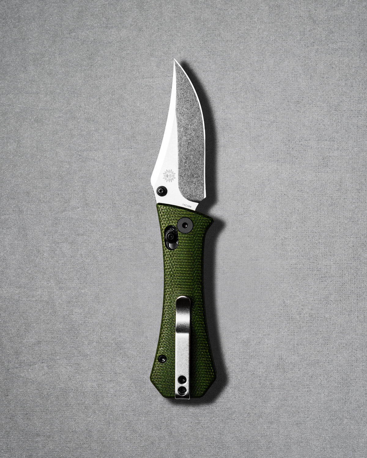Pocket Bowie Deadhead Crossbar | Green Micarta + 14C28N