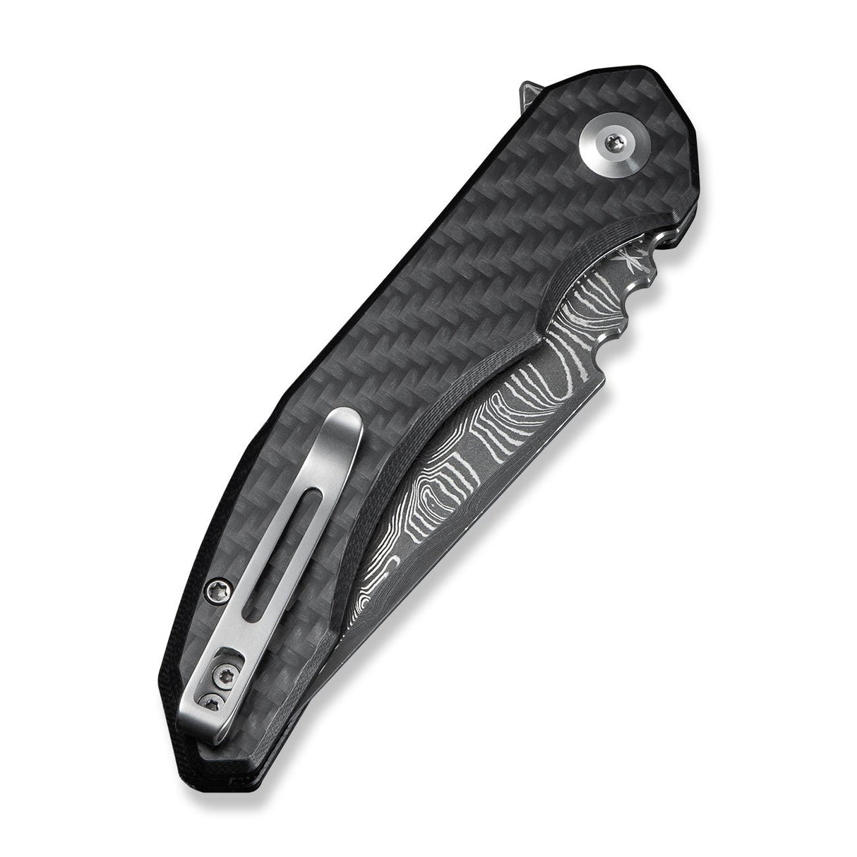 Bluetick | Carbon Fiber Damascus