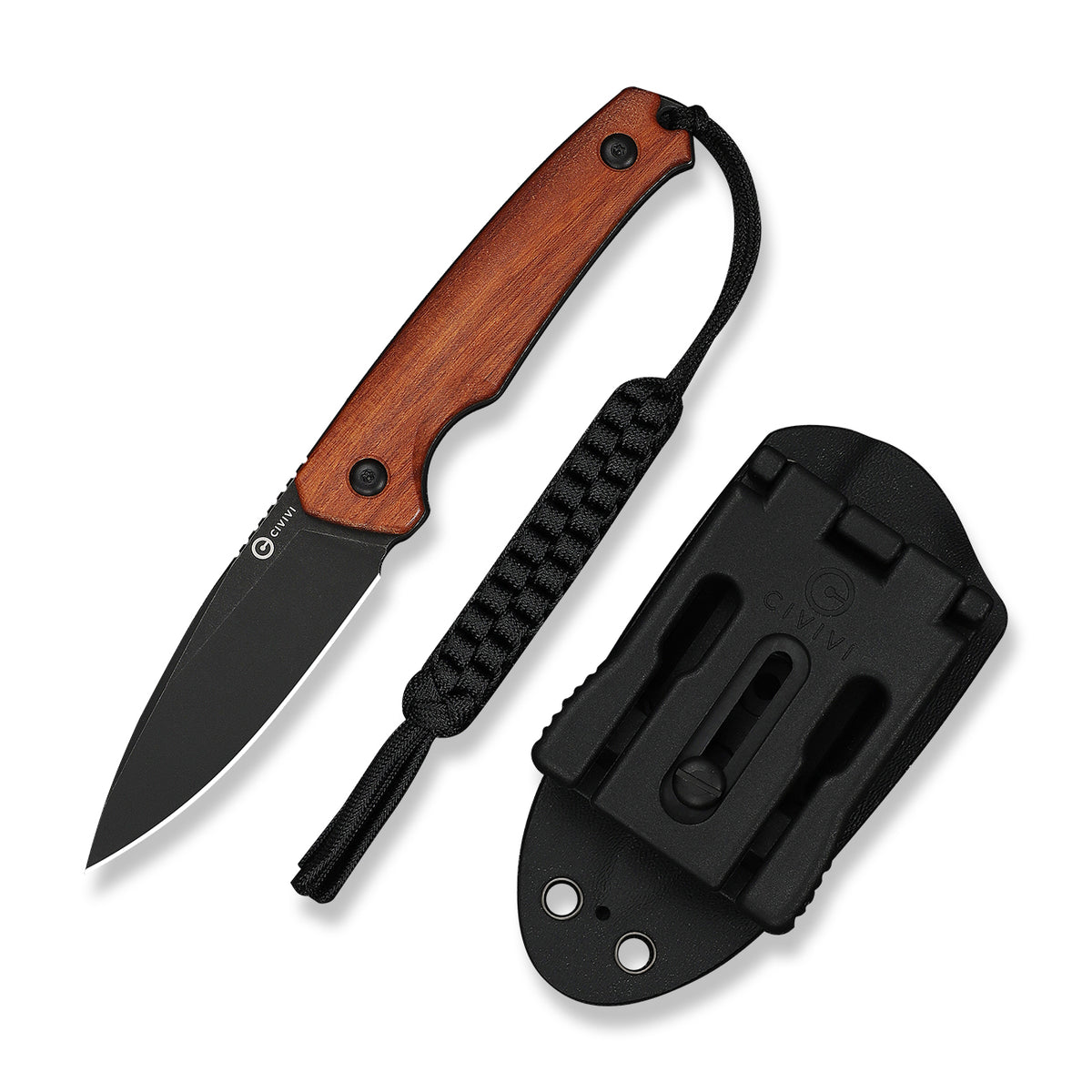 Civivi Altus Fixed Blade Guibourtia Wood + Stonewash 14C28N C20076B-3 ...