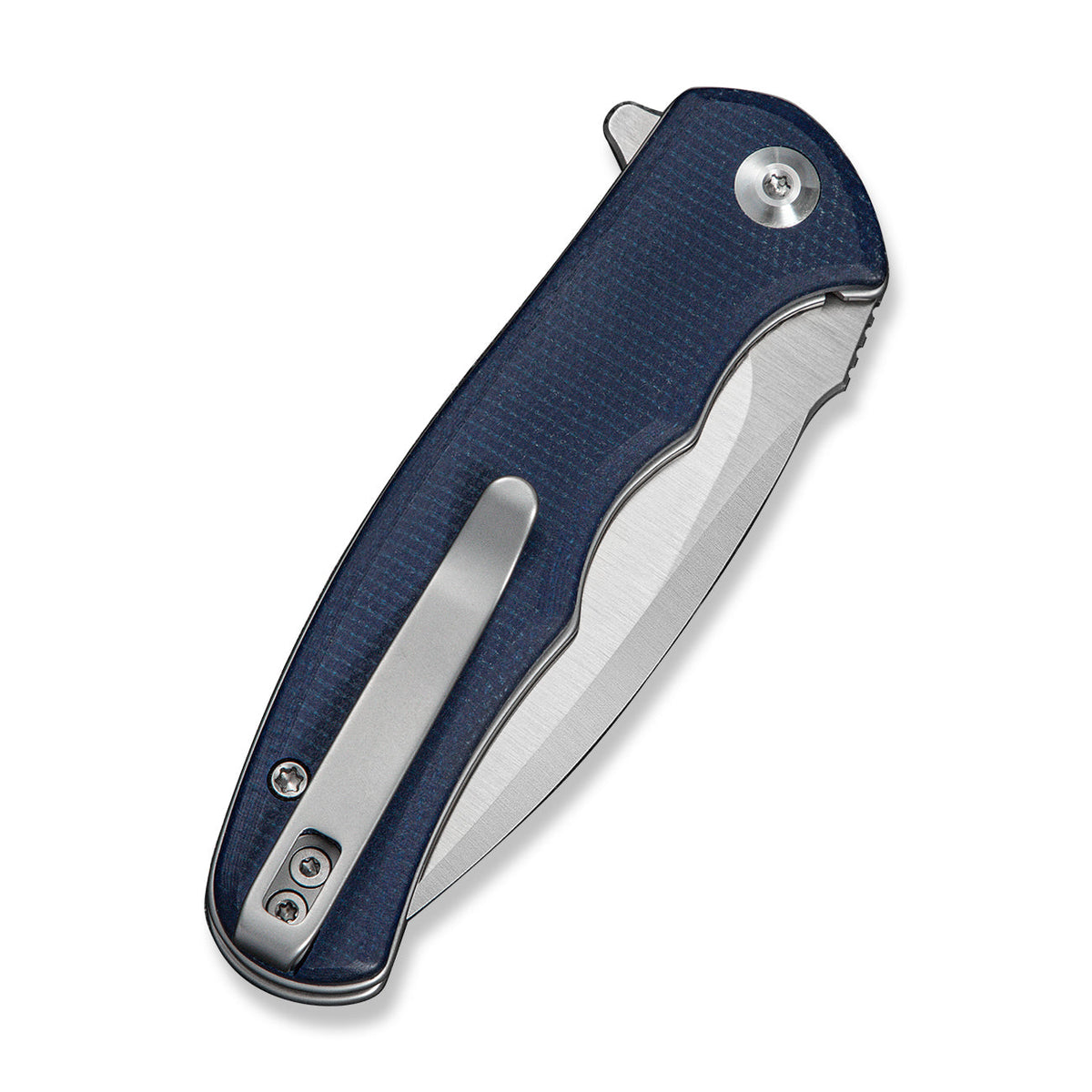 Mini Praxis | Blue Canvas Micarta + Satin D2