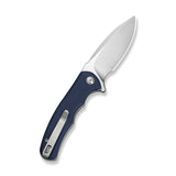 Mini Praxis | Blue Canvas Micarta + Satin D2