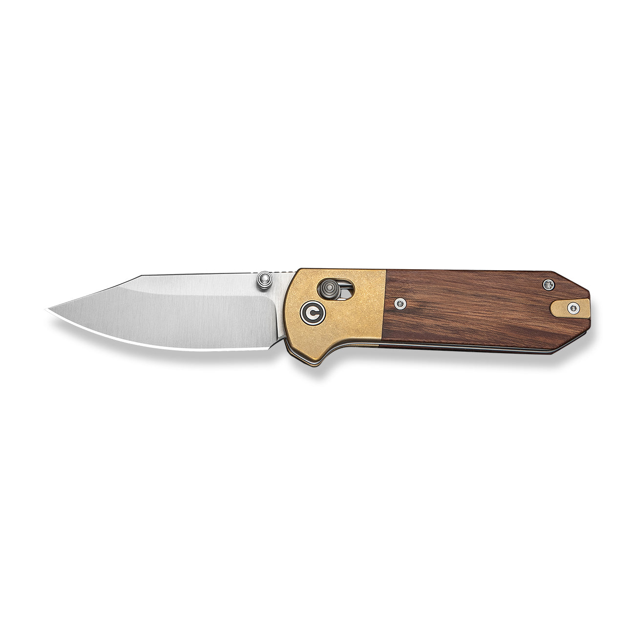 Yonder Clip Point | Guibourtia Wood & Stonewashed Brass + Satin 14C28N