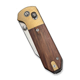 Yonder Clip Point | Guibourtia Wood & Stonewashed Brass + Satin 14C28N