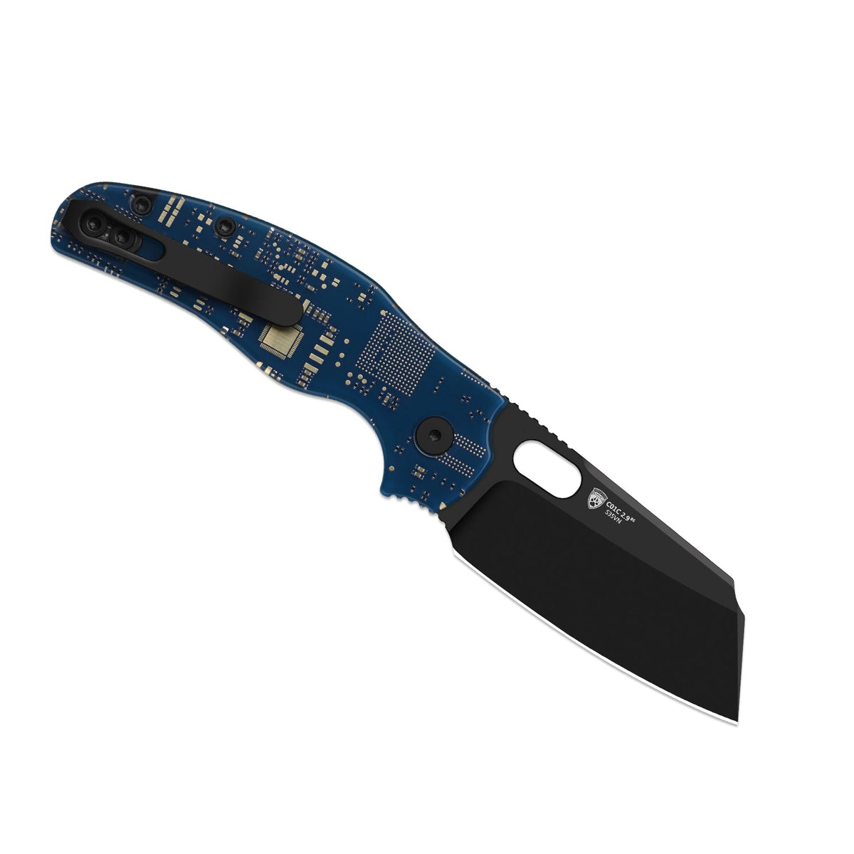 C01C 2.9 BS PCB | Blue Resin + Black PVD S35VN