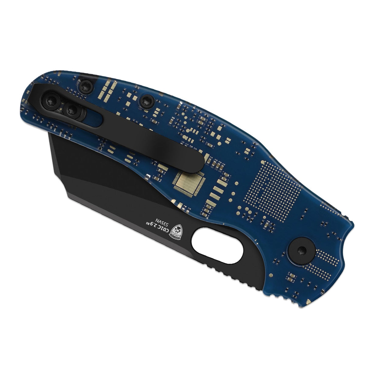 C01C 2.9 BS PCB | Blue Resin + Black PVD S35VN