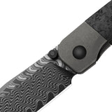 Coywolf | Black Carbon Fiber & Ti + Acid-Wash Damascus