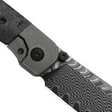Coywolf | Black Carbon Fiber & Ti + Acid-Wash Damascus