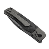 Coywolf | Black Carbon Fiber & Ti + Acid-Wash Damascus