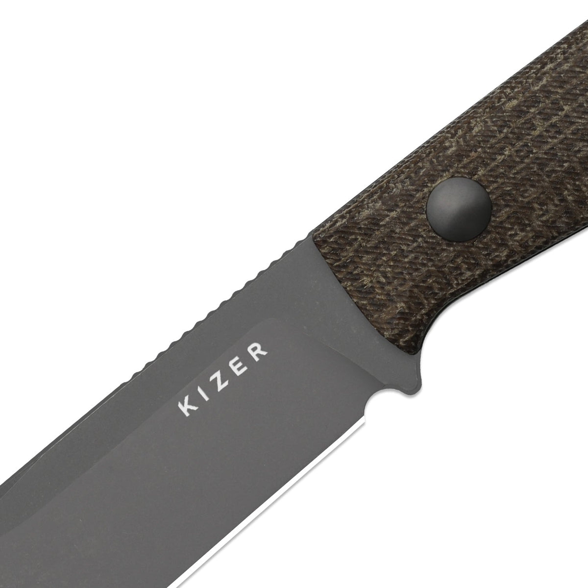 Dingo | Brown Burlap Micarta + Gray PVD Stonewash AEB-L
