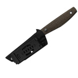 Dingo | Brown Burlap Micarta + Gray PVD Stonewash AEB-L