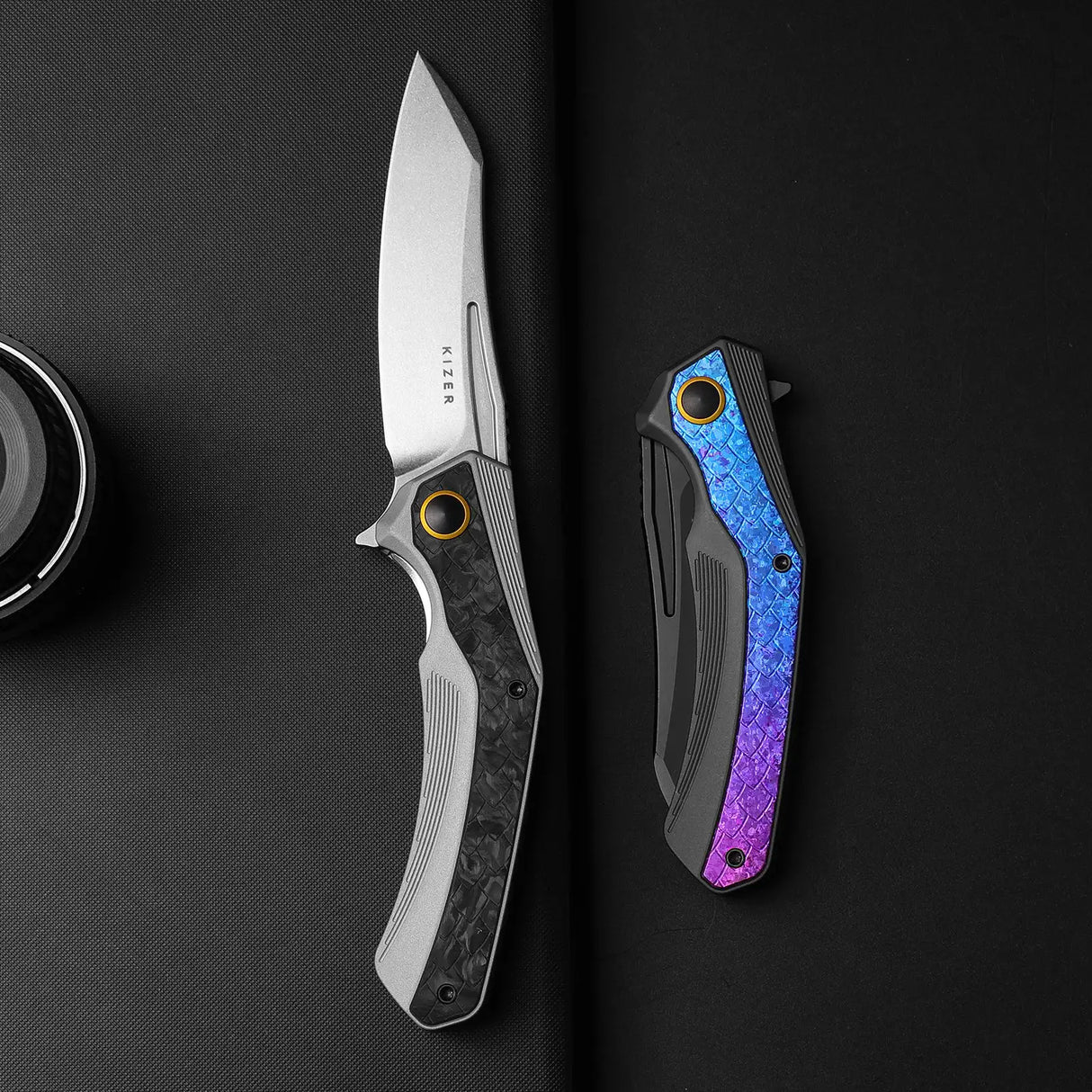 Draca | Black Carbon Fiber GID & Aluminium + Stonewash S45VN