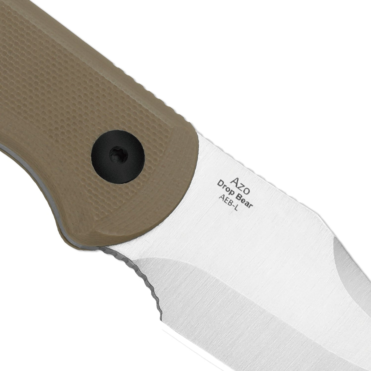 Drop Bear Fixed Blade | Tan G10 + Clip Point AEB-L