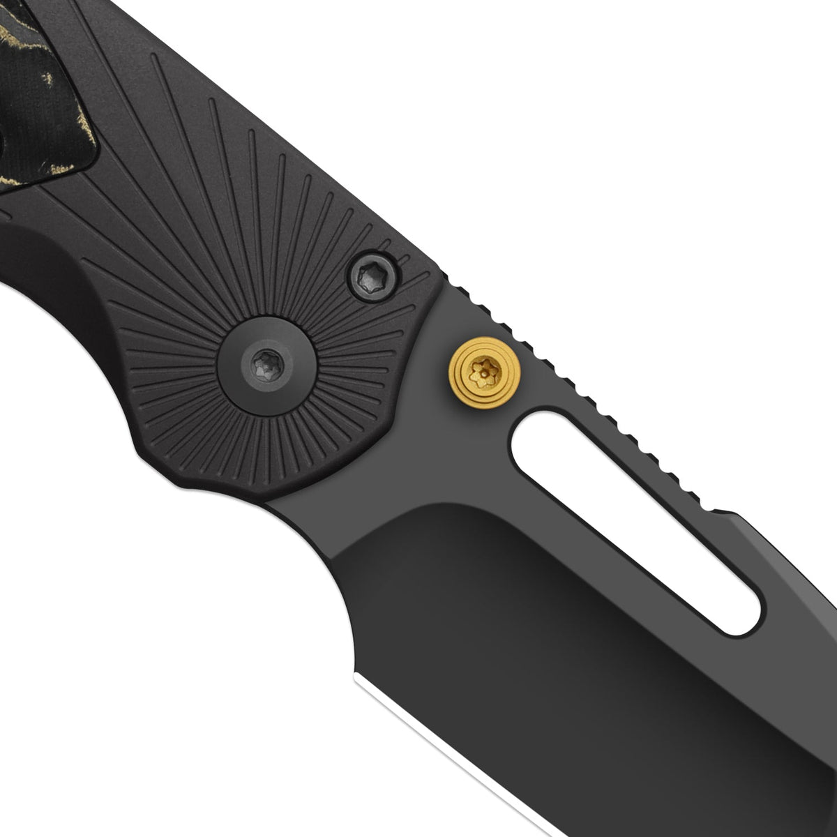 Durandal | Alu & FatCarbon Camo Gold + Gunmetal Gray PVD S35VN