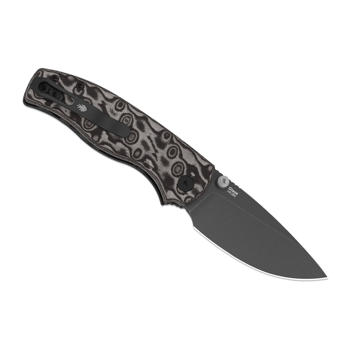 Glaux | Black Vortex Micarta + Grey SW PVD 14C28N