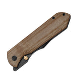 Harpoon Fold | Brown Norplex UltreX™ Micarta Grey Ti + Acid-Wash 3 Layer Steel