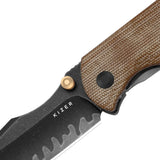 Harpoon Fold | Brown Norplex UltreX™ Micarta Grey Ti + Acid-Wash 3 Layer Steel