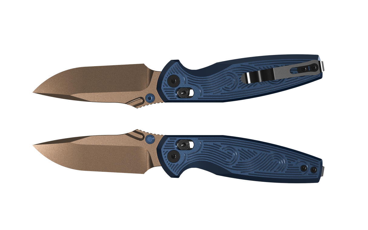 Khamsin | Blue Milled Aluminum +  Sunset Metal PVD Nitro-V