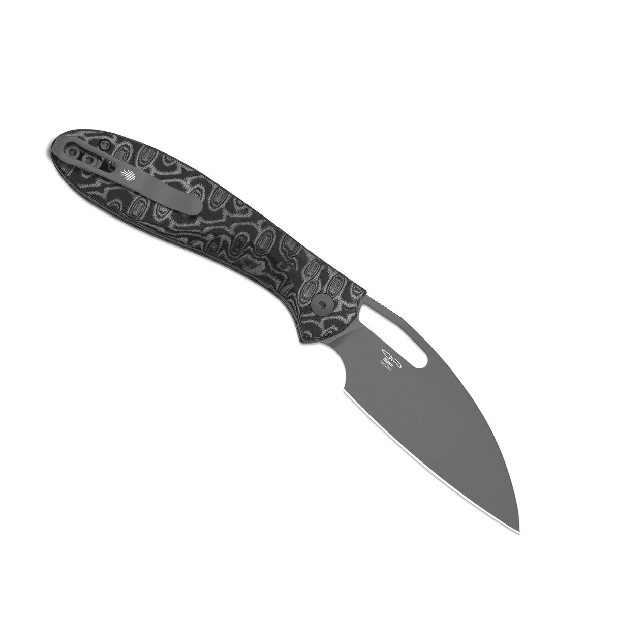 Masu | Black Vortex Micarta + Grey PVD 14C28N