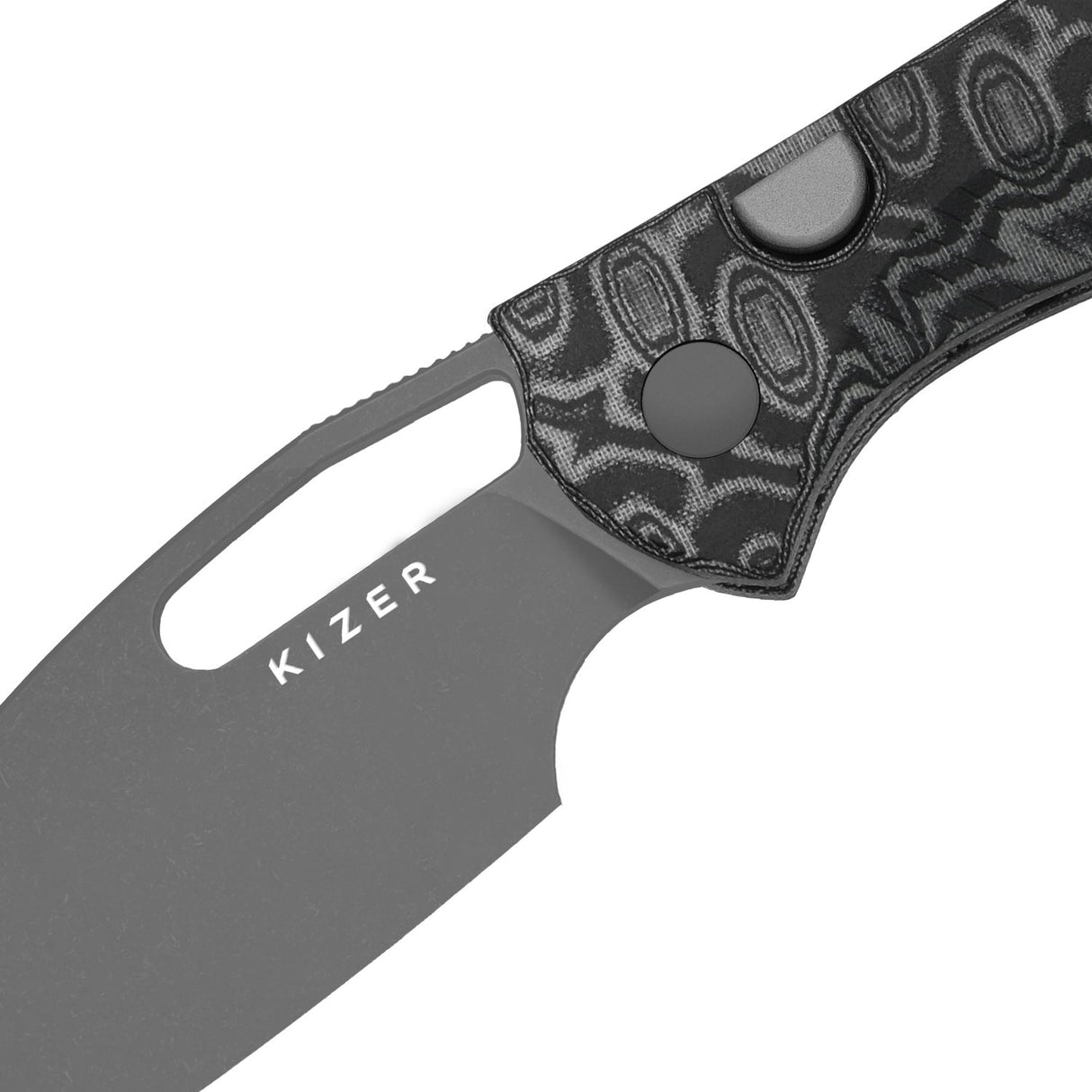 Masu | Black Vortex Micarta + Grey PVD 14C28N