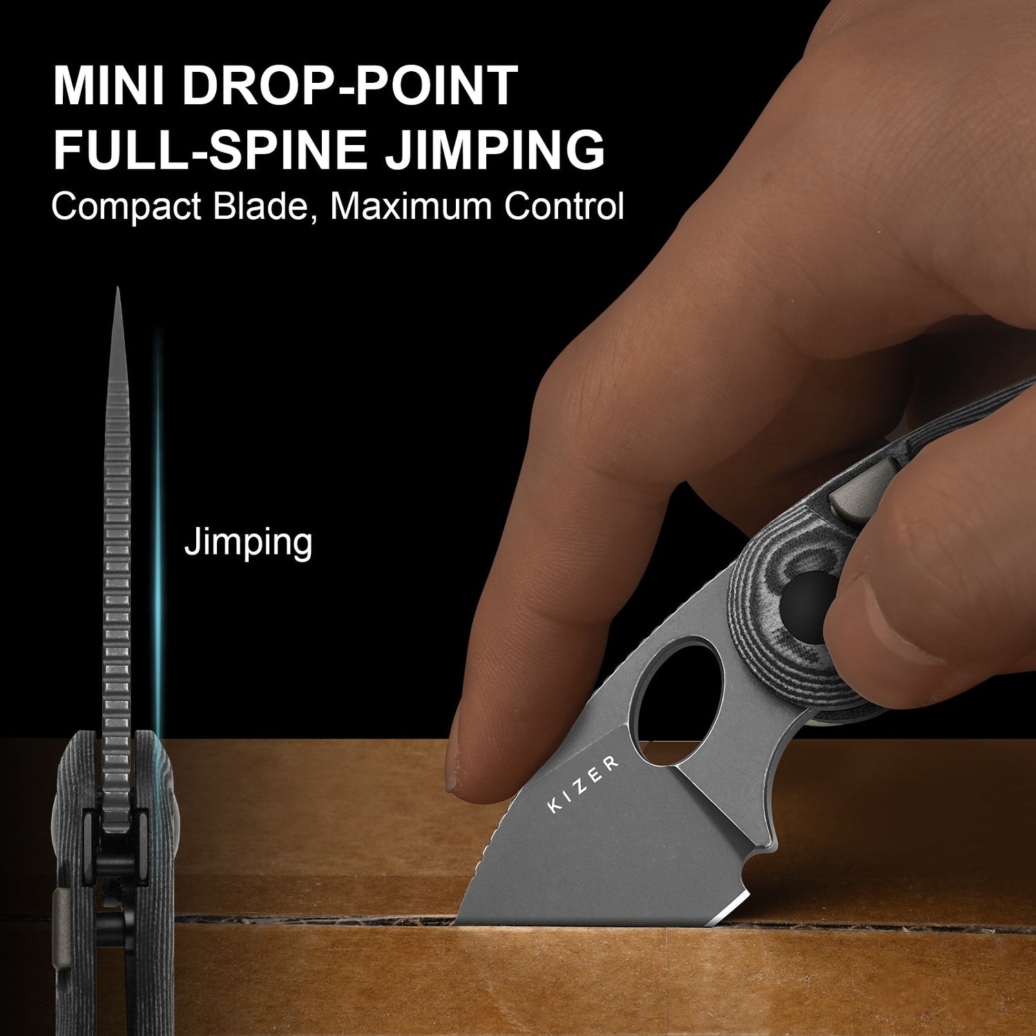 Microbe | Black Vortex Micarta + 14C28N