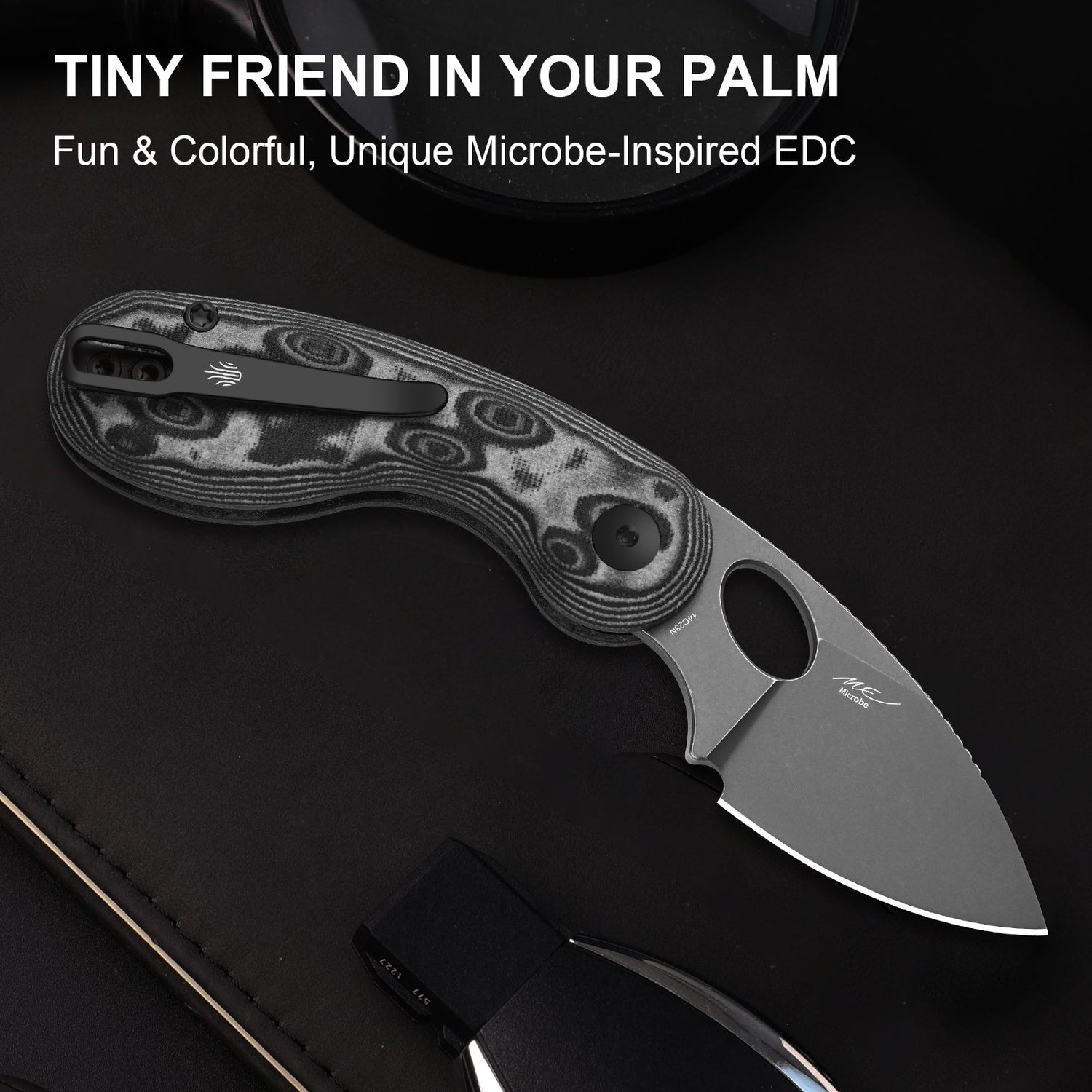 Microbe | Black Vortex Micarta + 14C28N