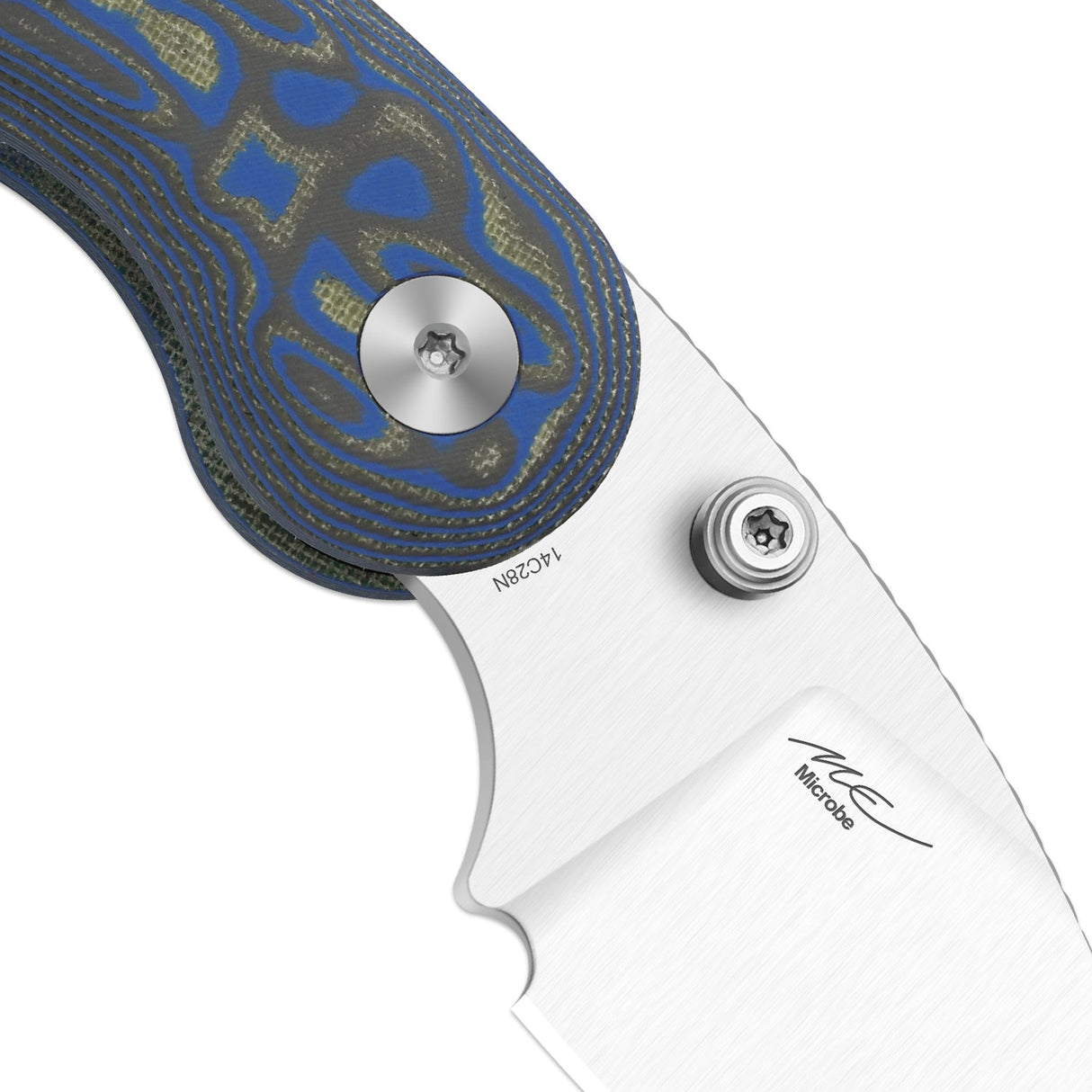 Microbe | Blue Vortex Micarta + 14C28N