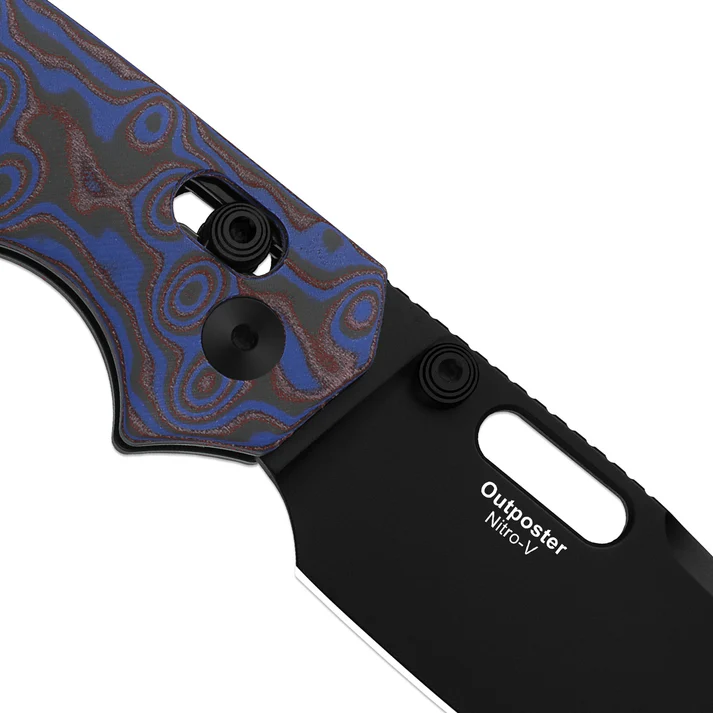 Outposter | Blue Vortex Micarta + Black PVD Nitro-V