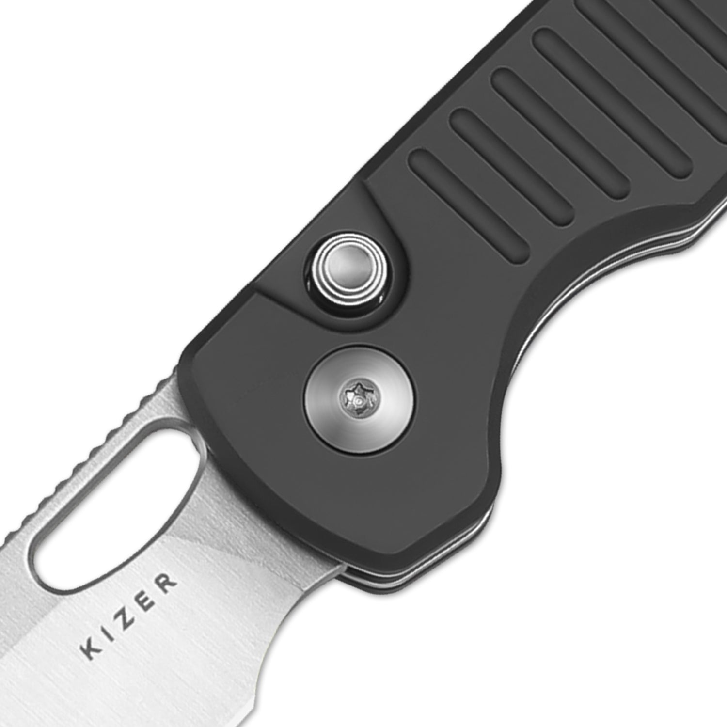 Kizer Parakeet Folding Knife | Drop Point Grey Aluminium + Nitro-V