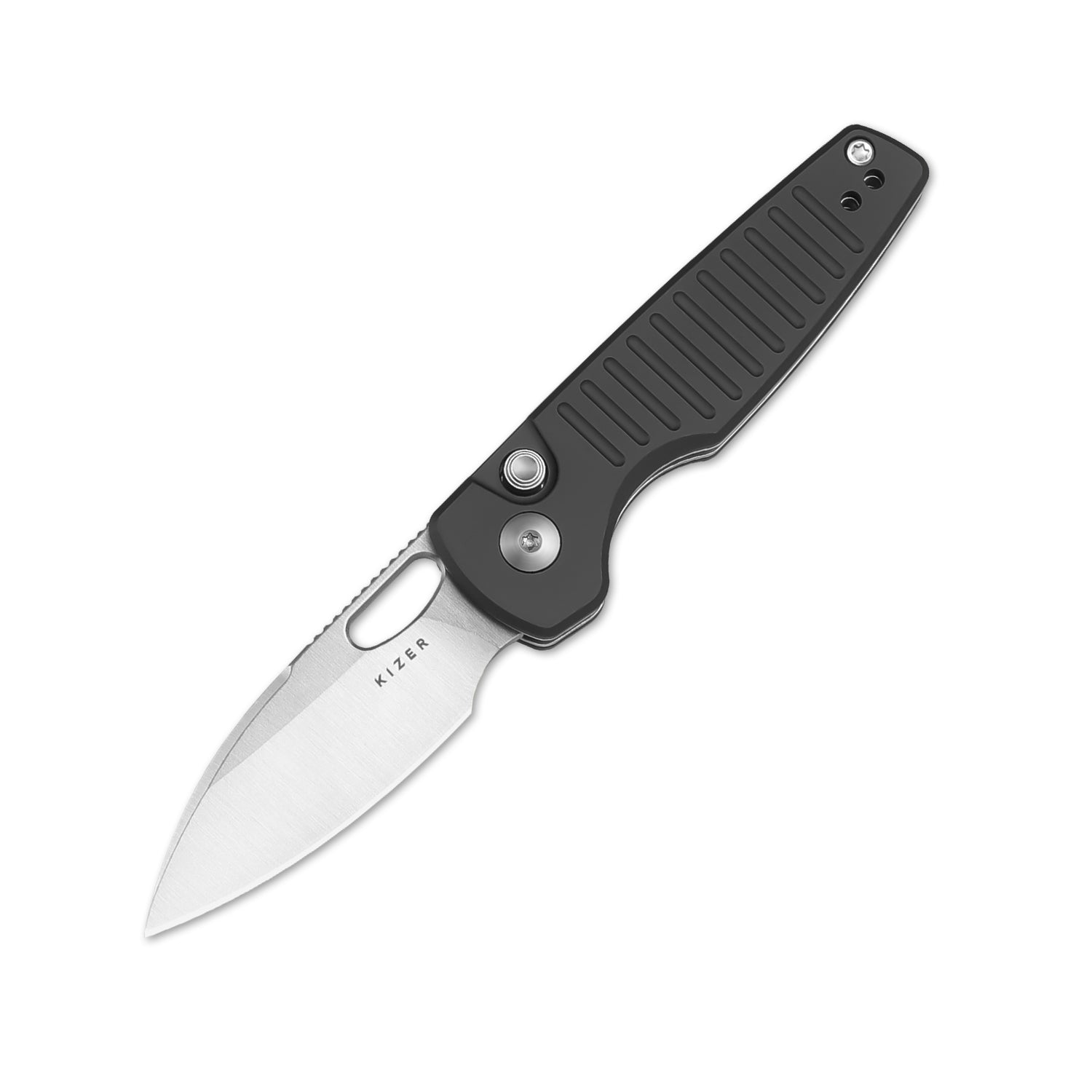 Kizer Parakeet Folding Knife | Drop Point Grey Aluminium + Nitro-V