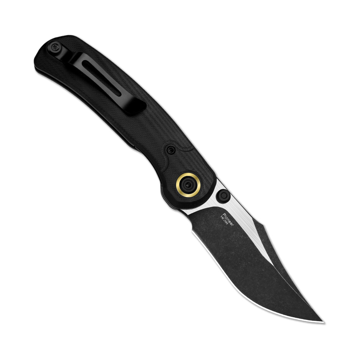 Pioneer | Black G10 + Clip Point 14C28N