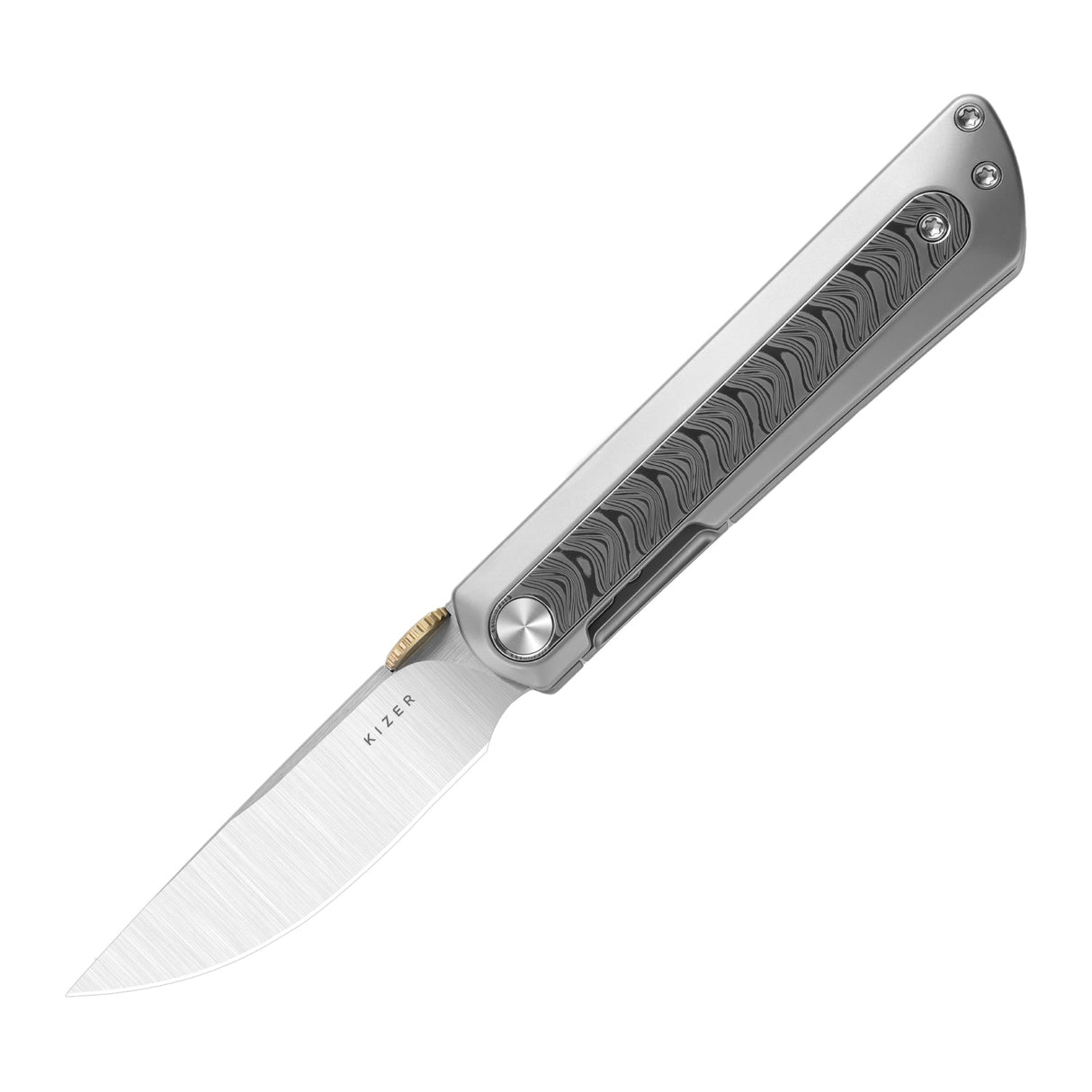 Quoll | Titanium & Rainbow Damascus + S45VN