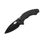 Roach XL | Black Burlap Micarta + Blackwash 14C28N