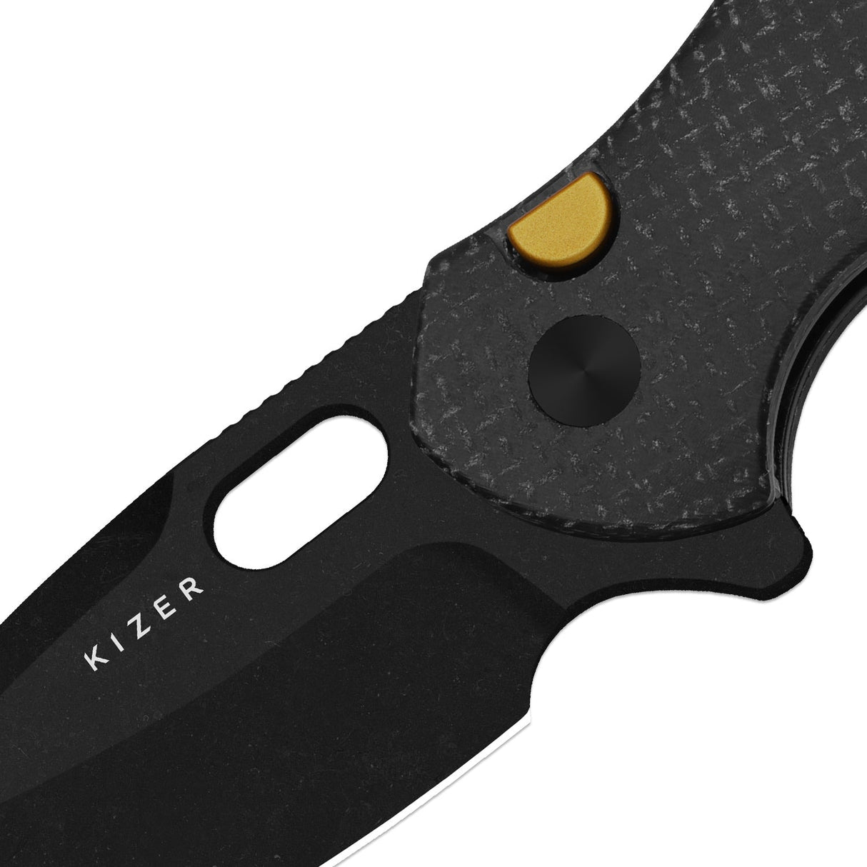 Roach XL | Black Burlap Micarta + Blackwash 14C28N