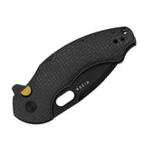Roach XL | Black Burlap Micarta + Blackwash 14C28N
