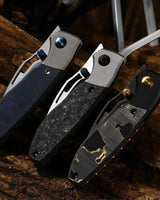 Shrike | Ti & Blue Richlite + S45VN