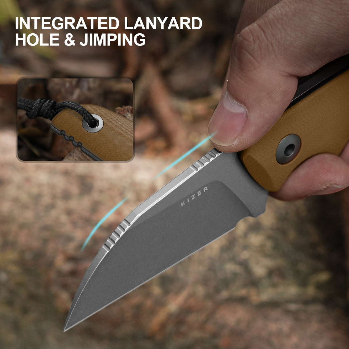 Snick | Brown & Black G10 + Grey Stonewashed AEB-L