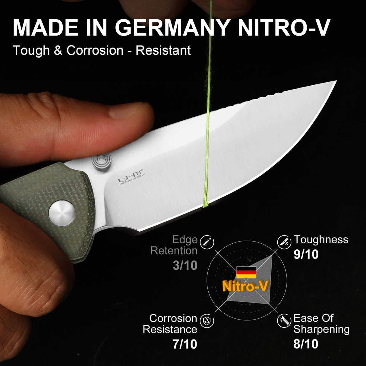 T1 BD | Green Micarta + Nitro-V