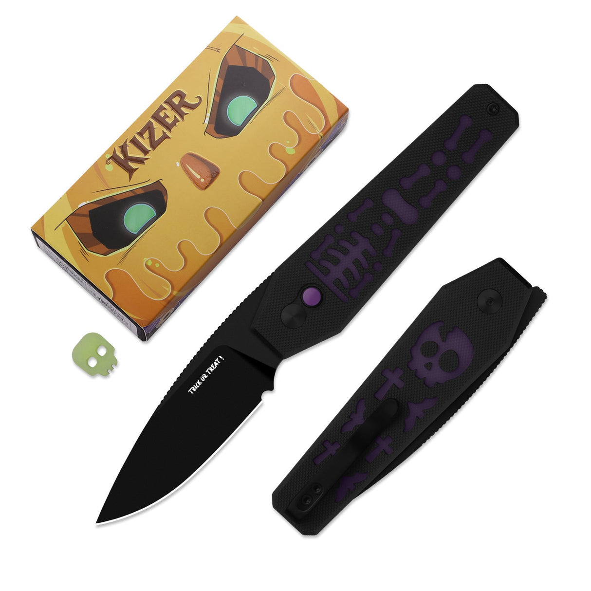 Tomb - Halloween | Black G10 & Blue GID + Black PVD Nitro-V