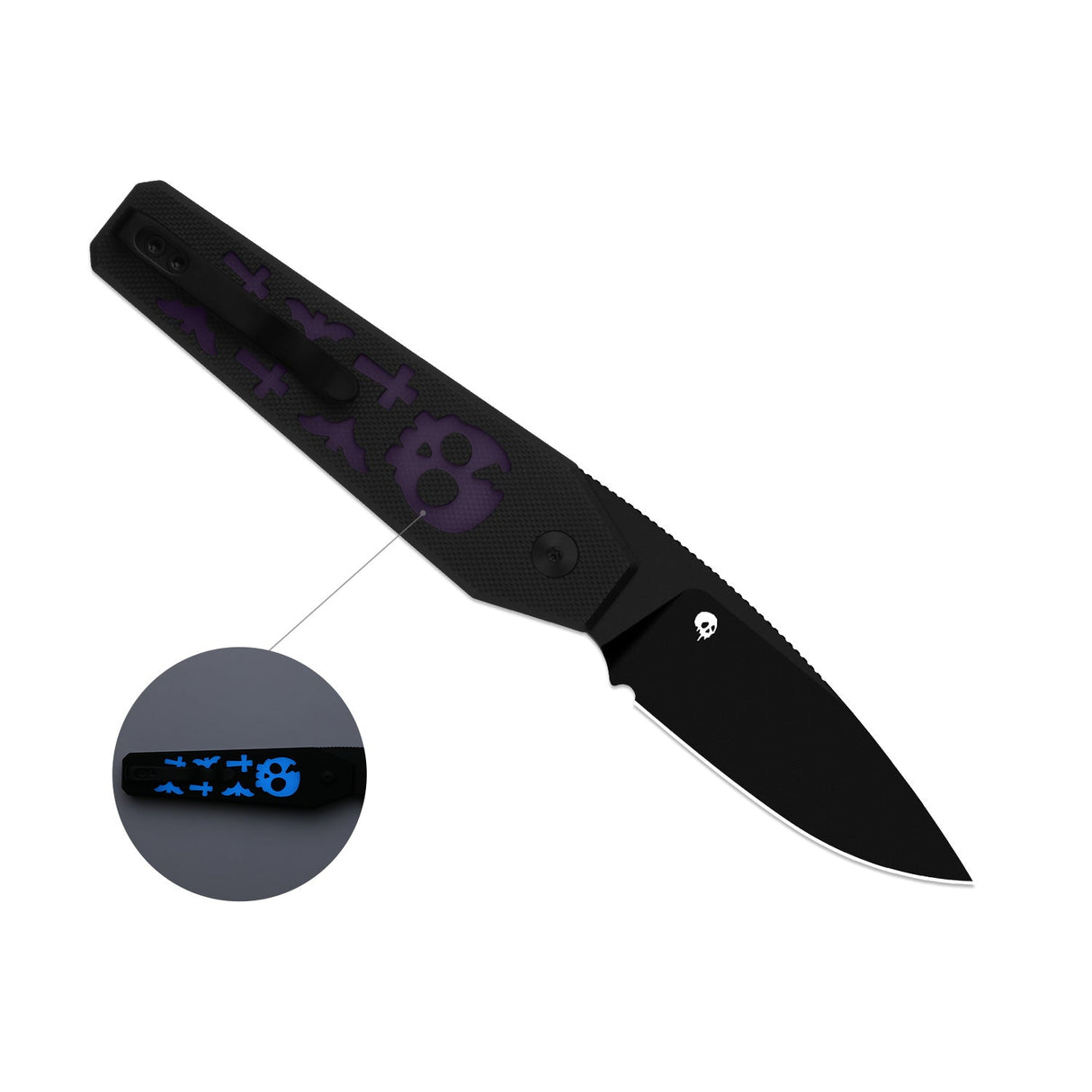Tomb - Halloween | Black G10 & Blue GID + Black PVD Nitro-V