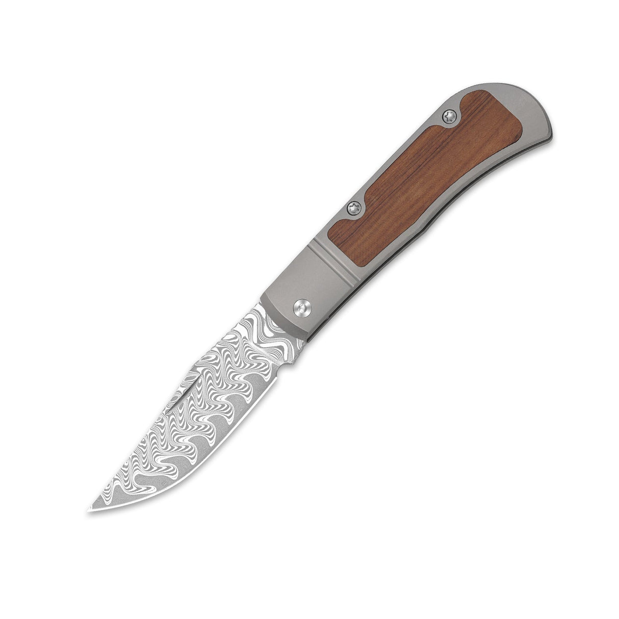 Trestle | Titanium & Mkuruti Wood + Damascus