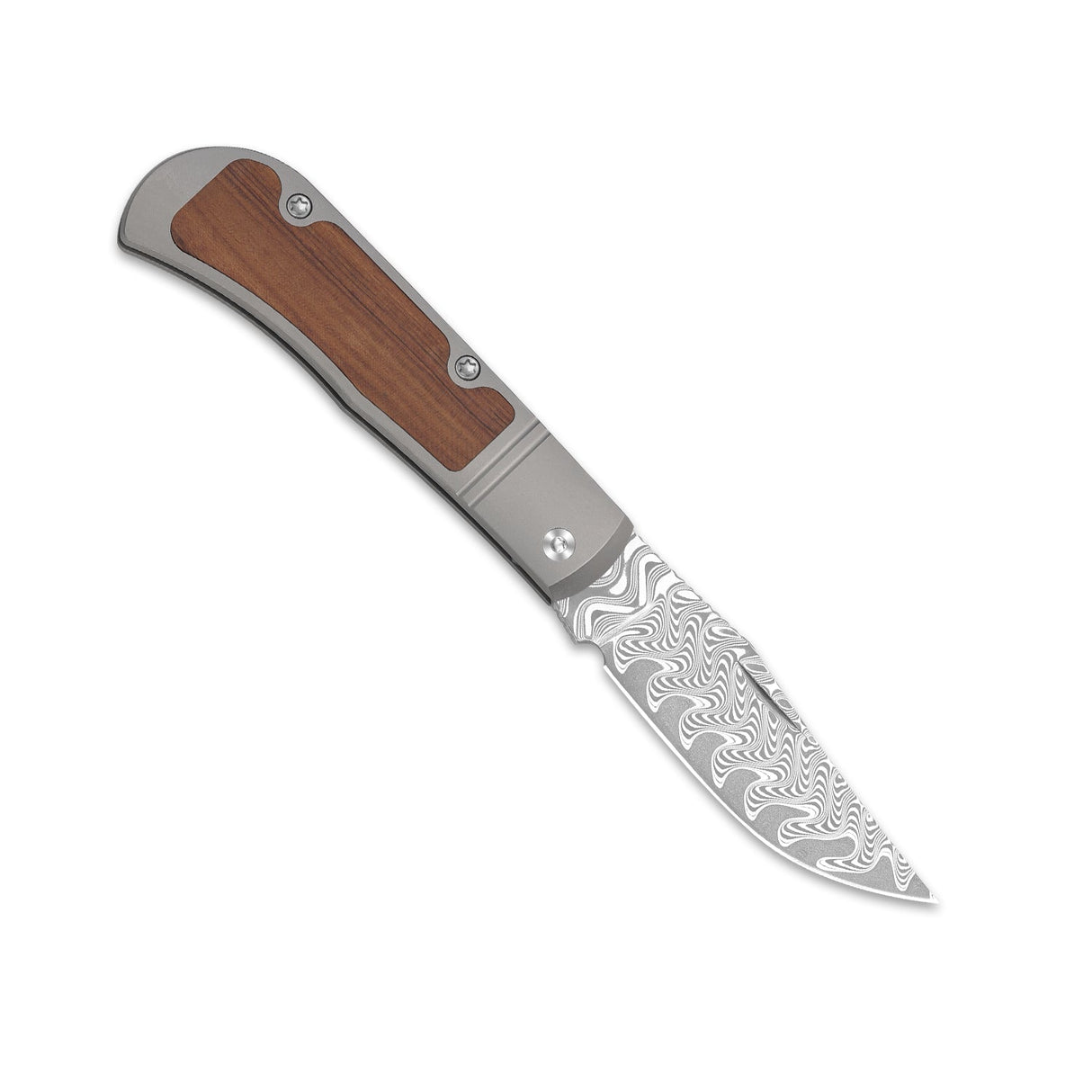 Trestle | Titanium & Mkuruti Wood + Damascus