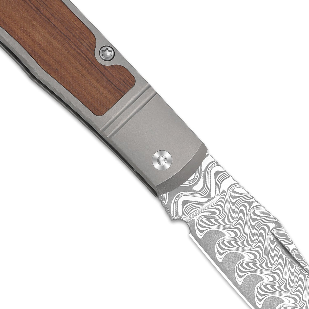 Trestle | Titanium & Mkuruti Wood + Damascus