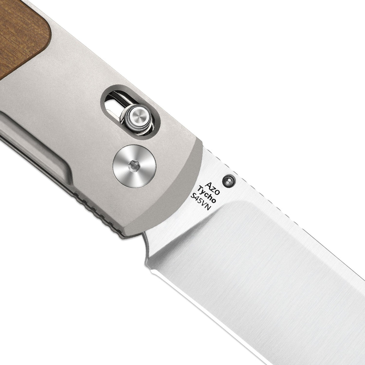 Tycho | Titanium & Mkuruti Wood + Flat Grind S45VN