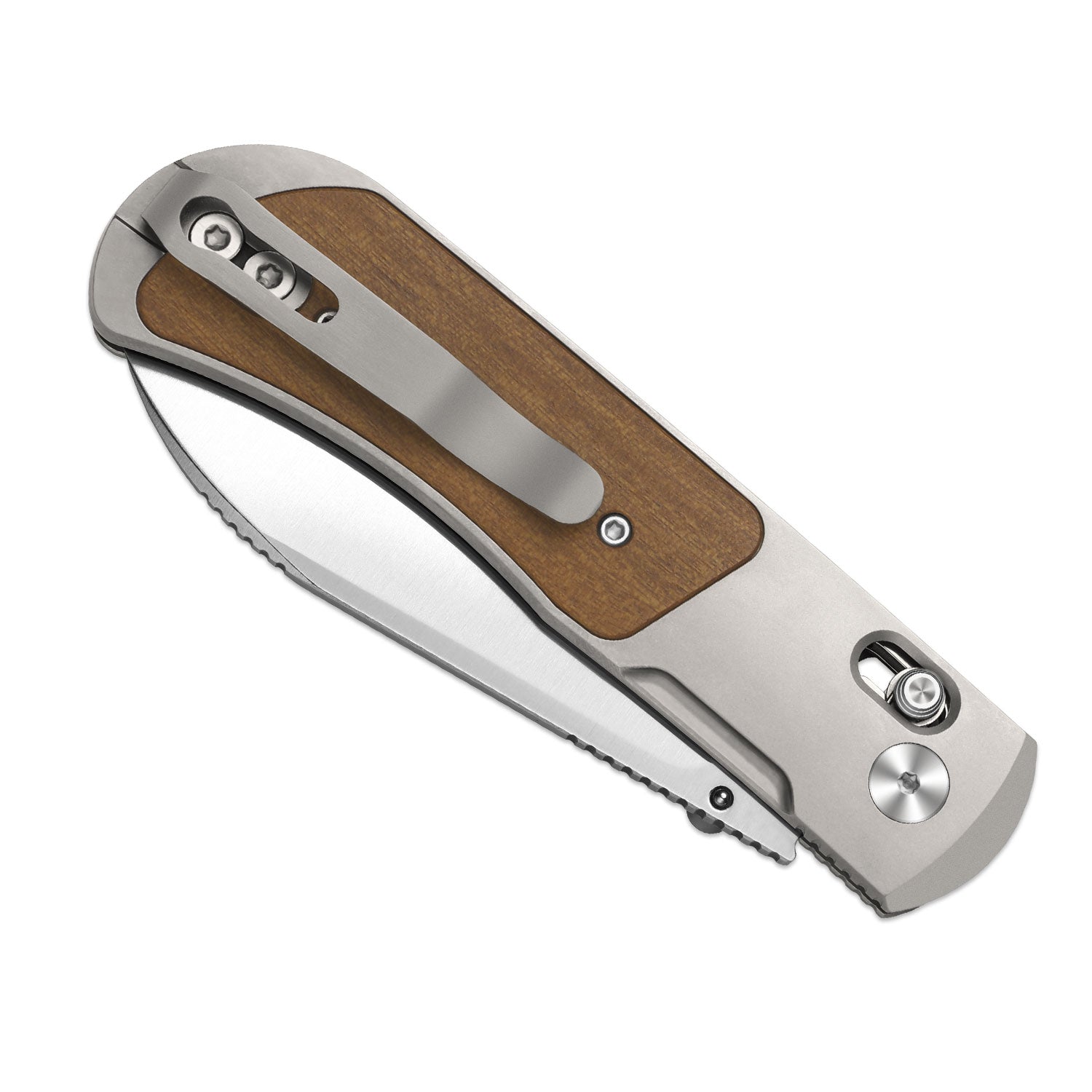 Tycho | Titanium & Mkuruti Wood + Flat Grind S45VN