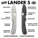 Lander 5 - Black Stonewash