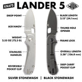 Lander 5 - Topo | Black Stonewash