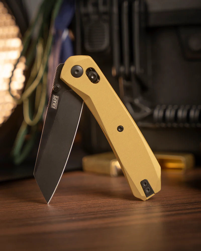 Lander 2 Reverse Tanto | Gold Aluminium + Blackwash Elmax